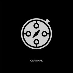 white cardinal vector icon on black background. modern flat cardinal from tools and utensils concept vector sign symbol can be use for web, mobile and logo.