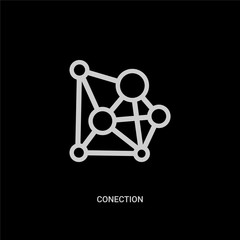 white conection vector icon on black background. modern flat conection from technology concept vector sign symbol can be use for web, mobile and logo.