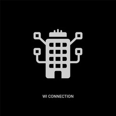 Fototapeta premium white wi connection vector icon on black background. modern flat wi connection from technology concept vector sign symbol can be use for web, mobile and logo.