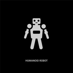 white humanoid robot vector icon on black background. modern flat humanoid robot from technology concept vector sign symbol can be use for web, mobile and logo.