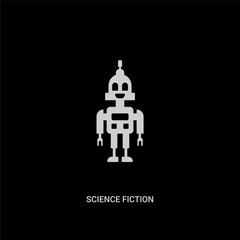 white science fiction vector icon on black background. modern flat science fiction from technology concept vector sign symbol can be use for web, mobile and logo.