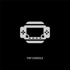 white psp console vector icon on black background. modern flat psp console from technology concept vector sign symbol can be use for web, mobile and logo.
