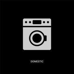 white domestic vector icon on black background. modern flat domestic from technology concept vector sign symbol can be use for web, mobile and logo.