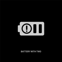 white battery with two bars vector icon on black background. modern flat battery with two bars from technology concept vector sign symbol can be use for web, mobile and logo.