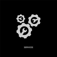 white services vector icon on black background. modern flat services from technology concept vector sign symbol can be use for web, mobile and logo.