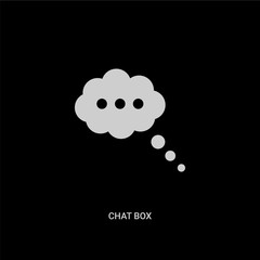 white chat box vector icon on black background. modern flat chat box from social concept vector sign symbol can be use for web, mobile and logo.