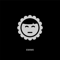 white eskimo vector icon on black background. modern flat eskimo from smileys concept vector sign symbol can be use for web, mobile and logo.
