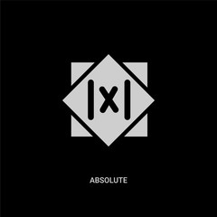 white absolute vector icon on black background. modern flat absolute from signs concept vector sign symbol can be use for web, mobile and logo.