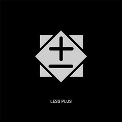 white less plus vector icon on black background. modern flat less plus from signs concept vector sign symbol can be use for web, mobile and logo.