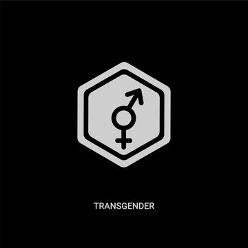 white transgender vector icon on black background. modern flat transgender from social concept vector sign symbol can be use for web, mobile and logo.