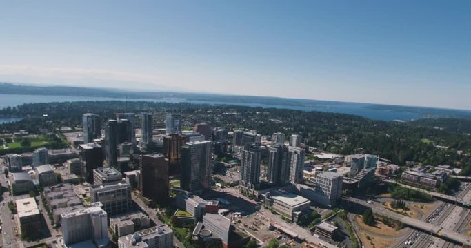 Bellevue Washington USA Aerial View of Downtown Skyline
