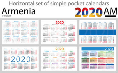 Armenia set of pocket calendars for 2020