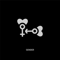 white gender vector icon on black background. modern flat gender from signs concept vector sign symbol can be use for web, mobile and logo.