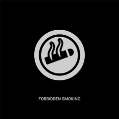 white forbidden smoking vector icon on black background. modern flat forbidden smoking from signs concept vector sign symbol can be use for web, mobile and logo.