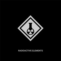 white radioactive elements vector icon on black background. modern flat radioactive elements from signs concept vector sign symbol can be use for web, mobile and logo.