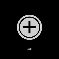 white add vector icon on black background. modern flat add from signs concept vector sign symbol can be use for web, mobile and logo.