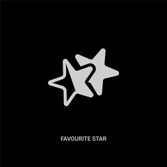 white favourite star vector icon on black background. modern flat favourite star from signs concept vector sign symbol can be use for web, mobile and logo.