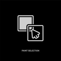 white paint selection vector icon on black background. modern flat paint selection from shapes concept vector sign symbol can be use for web, mobile and logo.