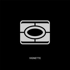 white vignette vector icon on black background. modern flat vignette from shapes concept vector sign symbol can be use for web, mobile and logo.