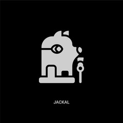 white jackal vector icon on black background. modern flat jackal from shapes concept vector sign symbol can be use for web, mobile and logo.