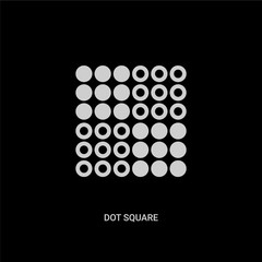 white dot square vector icon on black background. modern flat dot square from shapes concept vector sign symbol can be use for web, mobile and logo.