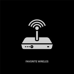 white favorite wireles conecction vector icon on black background. modern flat favorite wireles conecction from shapes concept vector sign symbol can be use for web, mobile and logo.