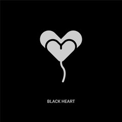 white black heart vector icon on black background. modern flat black heart from shapes concept vector sign symbol can be use for web, mobile and logo.