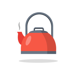 Kettle isolated on white background. Vintage teapot. Vector flat design