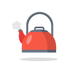 Kettle isolated on white background. Vintage teapot. Vector flat design