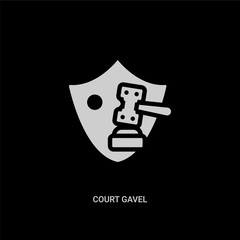 white court gavel vector icon on black background. modern flat court gavel from security concept vector sign symbol can be use for web, mobile and logo.