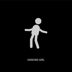 white dancing girl vector icon on black background. modern flat dancing girl from people concept vector sign symbol can be use for web, mobile and logo.