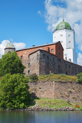 Medieval tower in the city of Vyborg