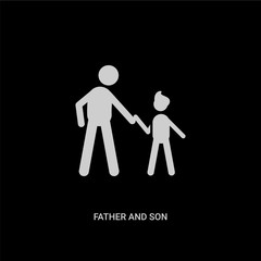 white father and son vector icon on black background. modern flat father and son from people concept vector sign symbol can be use for web, mobile and logo.