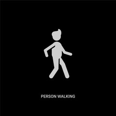white person walking vector icon on black background. modern flat person walking from people concept vector sign symbol can be use for web, mobile and logo.