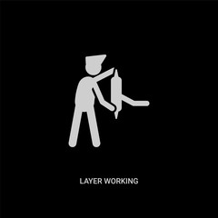 white layer working vector icon on black background. modern flat layer working from people concept vector sign symbol can be use for web, mobile and logo.