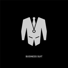 white business suit vector icon on black background. modern flat business suit from people concept vector sign symbol can be use for web, mobile and logo.