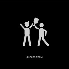 white succes team vector icon on black background. modern flat succes team from people concept vector sign symbol can be use for web, mobile and logo.