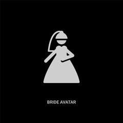 white bride avatar vector icon on black background. modern flat bride avatar from people concept vector sign symbol can be use for web, mobile and logo.
