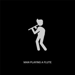 white man playing a flute vector icon on black background. modern flat man playing a flute from people concept vector sign symbol can be use for web, mobile and logo.