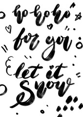 Set of Christmas greeting cards. Hand drawn design elements. calligraphy design.