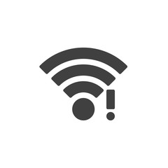 wifi signal notification vector icon. filled flat sign for mobile concept and web design. wireless network notice glyph icon. Symbol, logo illustration. Vector graphics