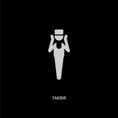 white takbir vector icon on black background. modern flat takbir from people concept vector sign symbol can be use for web, mobile and logo.