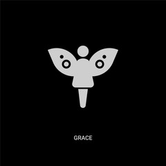 white grace vector icon on black background. modern flat grace from people concept vector sign symbol can be use for web, mobile and logo.