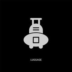 white luggage vector icon on black background. modern flat luggage from people concept vector sign symbol can be use for web, mobile and logo.