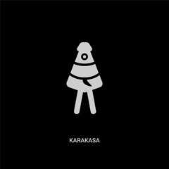 white karakasa vector icon on black background. modern flat karakasa from people concept vector sign symbol can be use for web, mobile and logo.