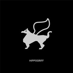 white hippogriff vector icon on black background. modern flat hippogriff from people concept vector sign symbol can be use for web, mobile and logo.