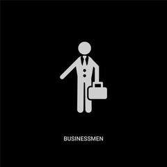 white businessmen vector icon on black background. modern flat businessmen from people concept vector sign symbol can be use for web, mobile and logo.