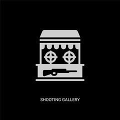 white shooting gallery vector icon on black background. modern flat shooting gallery from other concept vector sign symbol can be use for web, mobile and logo.