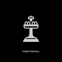 white tower freefall vector icon on black background. modern flat tower freefall from other concept vector sign symbol can be use for web, mobile and logo.
