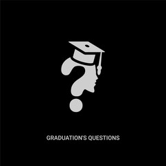 white graduation's questions vector icon on black background. modern flat graduation's questions from other concept vector sign symbol can be use for web, mobile and logo.